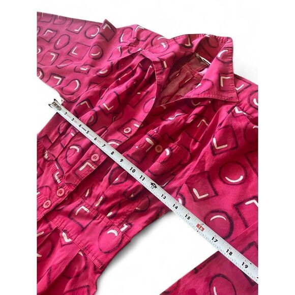 d. Frank Women’s Vintage 80s Pink Cotton Button Down Midi Dress M Excellent C. - Picture 8 of 11